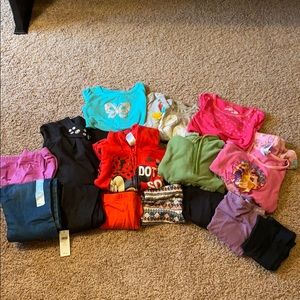 Girls bundle lot of 4T clothes. Includes NWT jeans